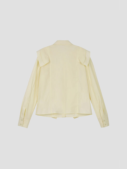 [22FW] Ruffle Detail Shirt - Light Yellow
