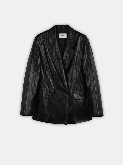 FAUX Leather Blazer in Black
