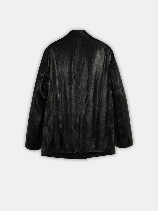 FAUX Leather Blazer in Black