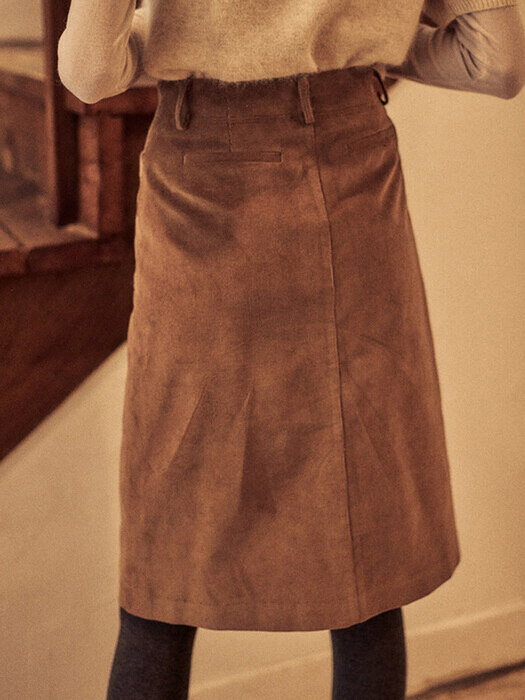 Corduroy Midi Skirt_2color