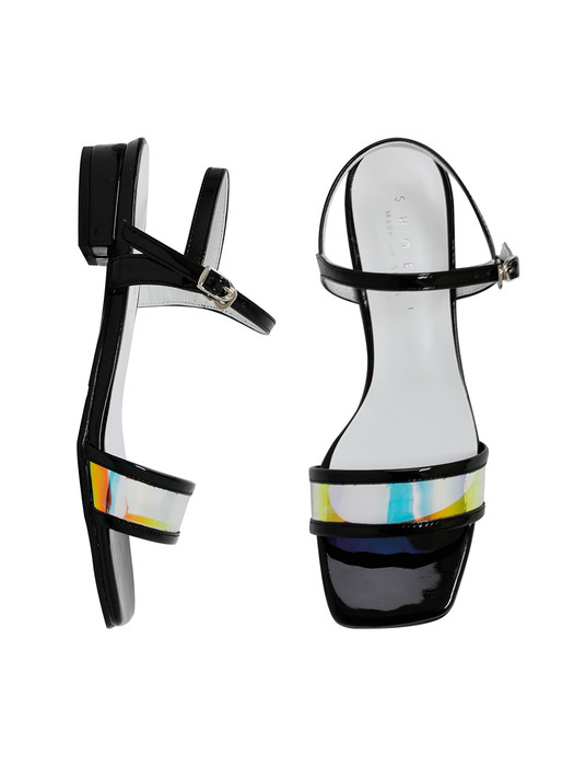 [리퍼브][225-250]Hologram PVC 2cm Waterproof Ankle Strap Sandal_S0202(7colors)