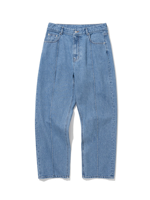 pin tuck denim pants blue washed