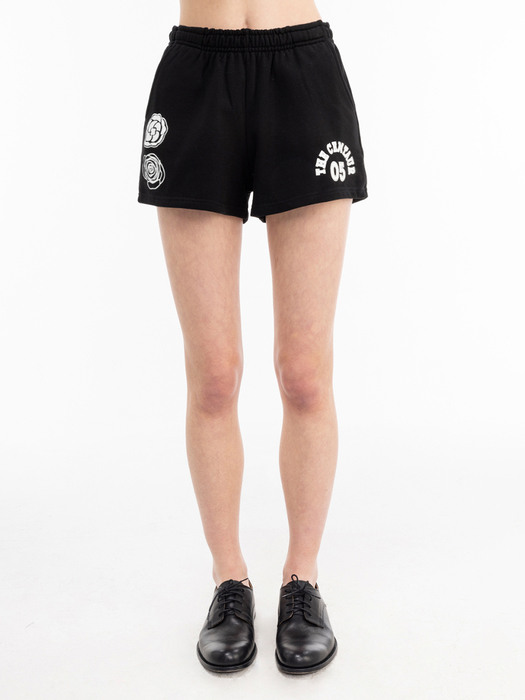 CENTAUR ROSE 05 SWEAT SHORT PANTS_BLACK