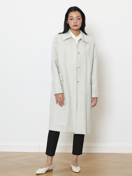 Relaxed cotton mac coat