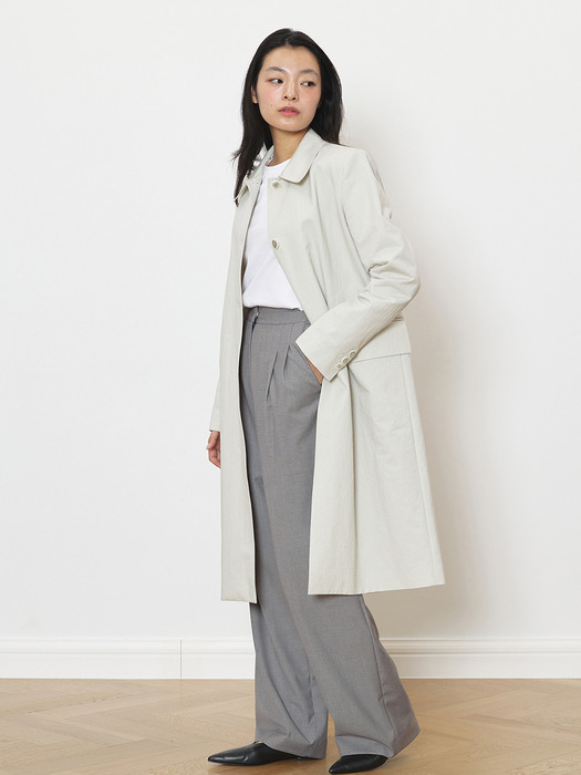 Relaxed cotton mac coat