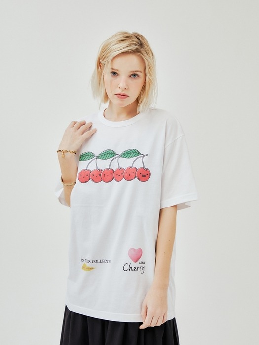 OVERFITTED CHERRY T-SHIRT_WHITE