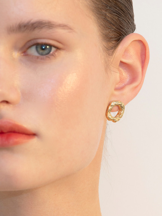 foil donut earrings (2colors)