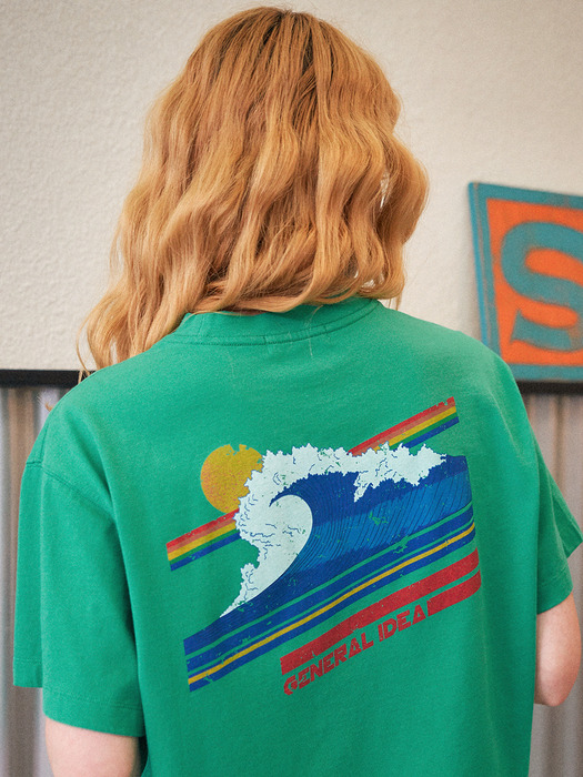 UNISEX 서핑 반팔 티셔츠 [GREEN] / SBC2U01019