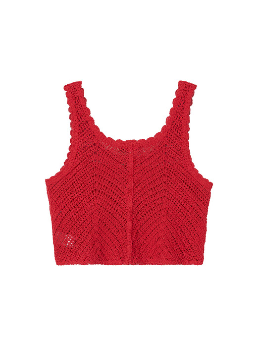 Solid Knit Bustier in Red VK3MV161-63