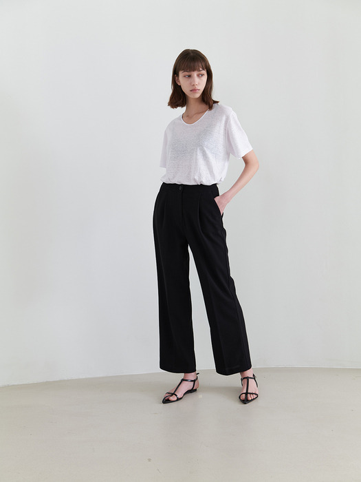 23SS Relax Fit Linen Top_WHITE