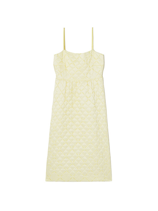 Argyle Quilting Baby-doll Dress / Lemon