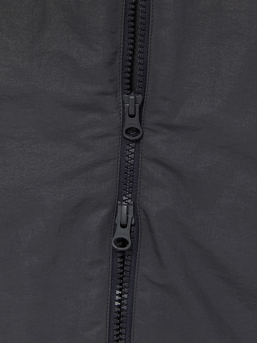 GLOSSY HOODED JUMPER [CHARCOAL]