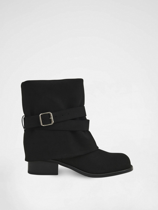 BELTED SLOUCHY BOOTS (MULTI-WAY) / BLACK