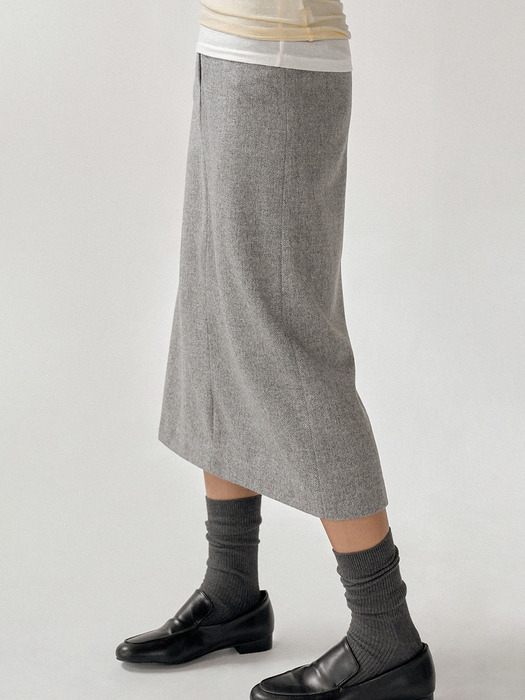 Wool pencil skirt(gray)
