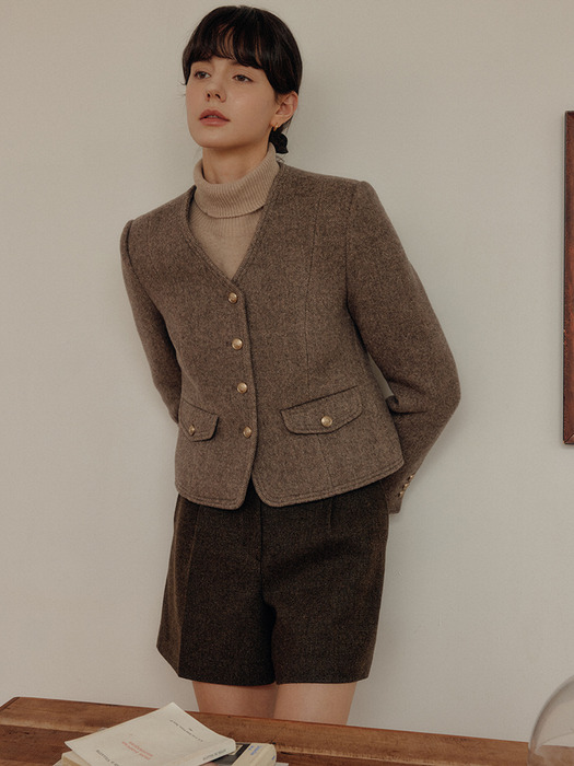 밀라 브이 넥 울 자켓 / MILA V NECK WOOL JACKET_2colors