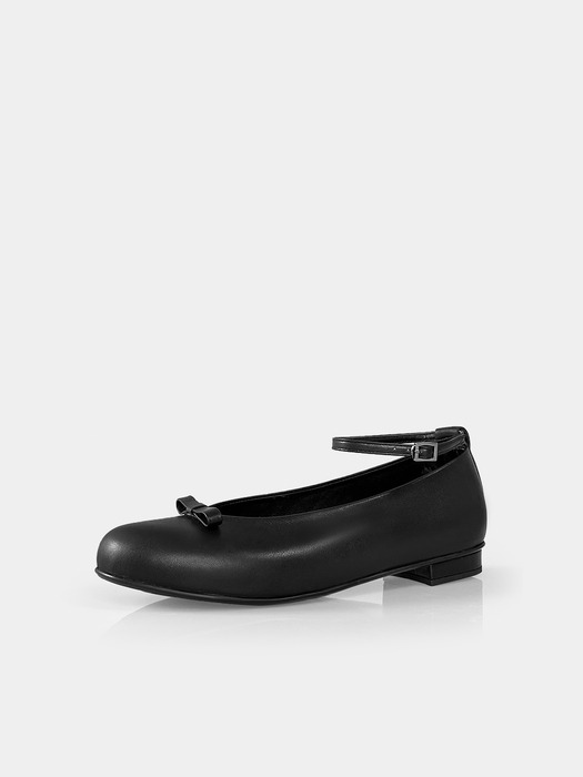 Mrc106 Round Ribbon Flat Shoes (Black)
