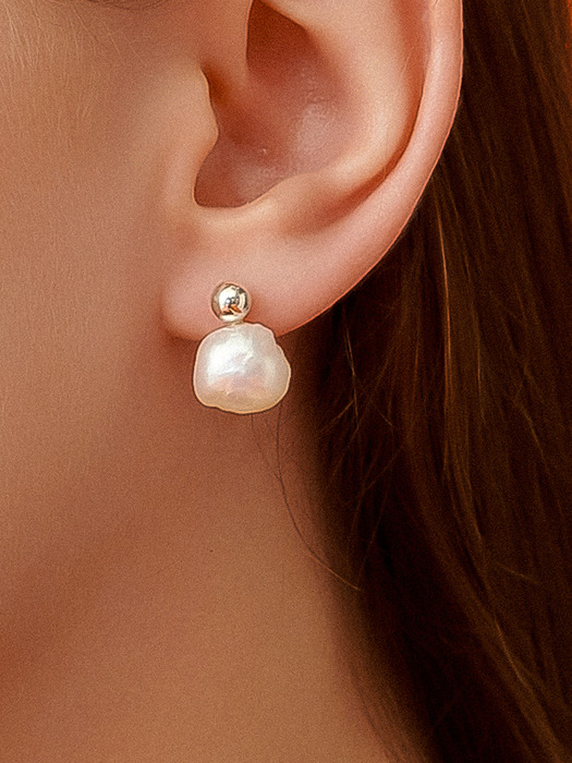 Cloud Fresh-water-pearl Silver Earring Ie362[Silver]