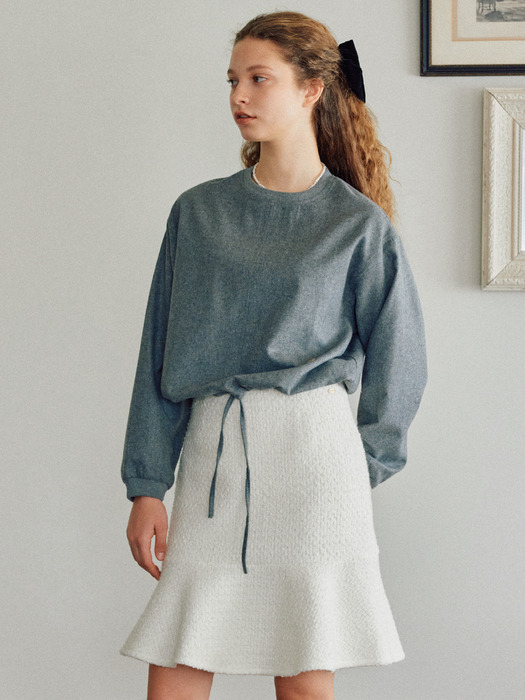 T Wool Sweatshirt Blouse_Melange Gray