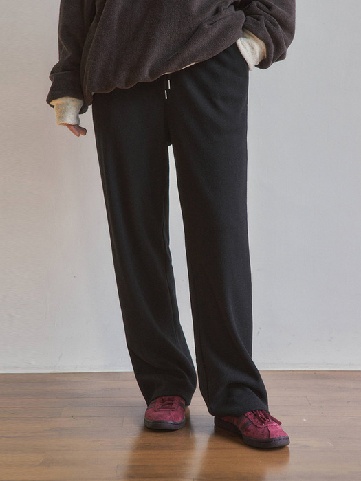 (W)Relaxed knit sweat pants/4col