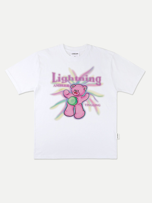 Lighting bear Over fit T-Shirts AS1102 (White)
