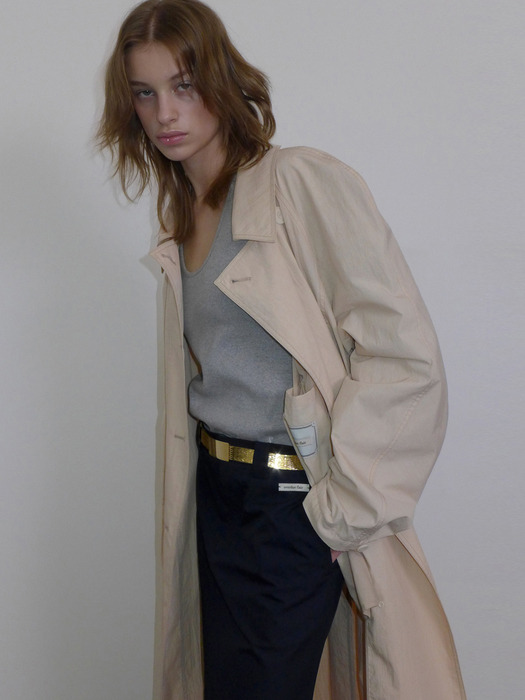 SIGNATURE OVERSIZED TRENCH COAT_CREAM BEIGE