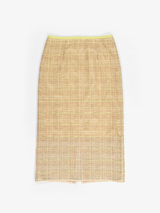 TULLE LAYER PENCIL SKIRT_BEIGE