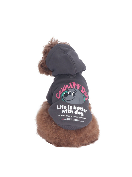 Country dog BIO Hoodie Charcoal