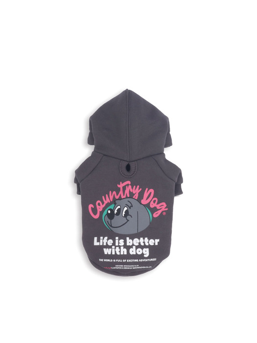 Country dog BIO Hoodie Charcoal