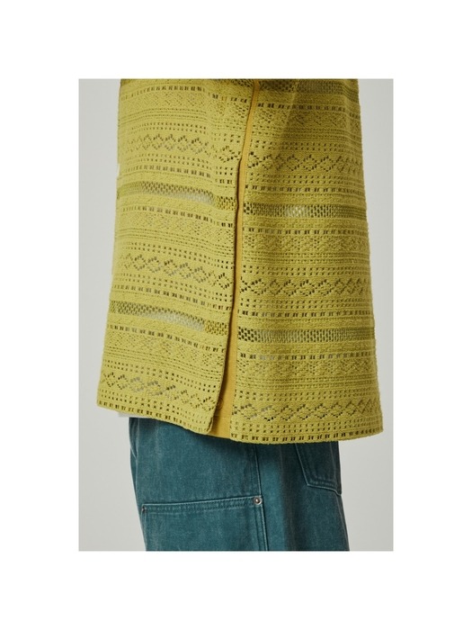 semi-over stripe crochet half shirt_CWSAM24002GRX