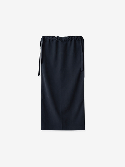 double ribbon maxi skirt_navy