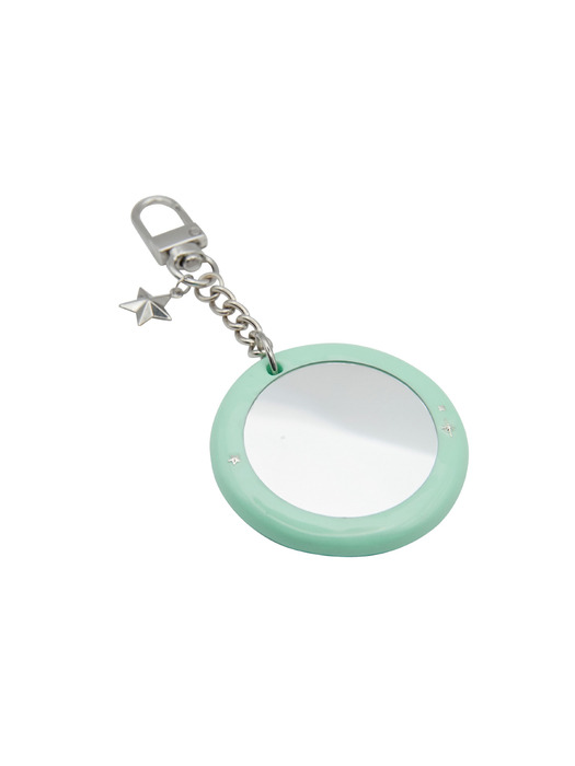 round star mirror key ring-mint