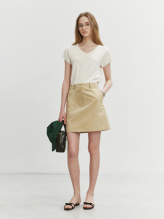 A-LINE MINI SKIRT BEIGE_UDSK4B227I2