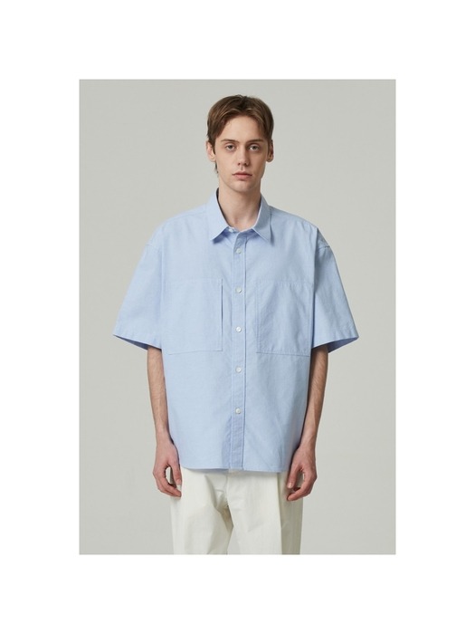 (oversized) oxford half shirt_CWSAM24310BUX