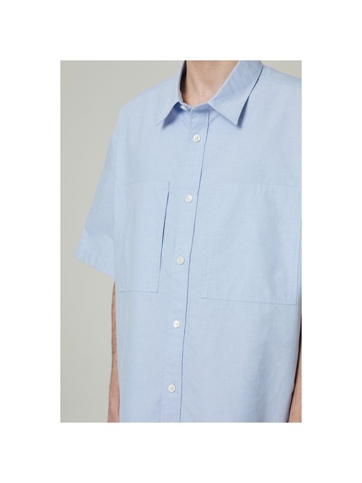 (oversized) oxford half shirt_CWSAM24310BUX