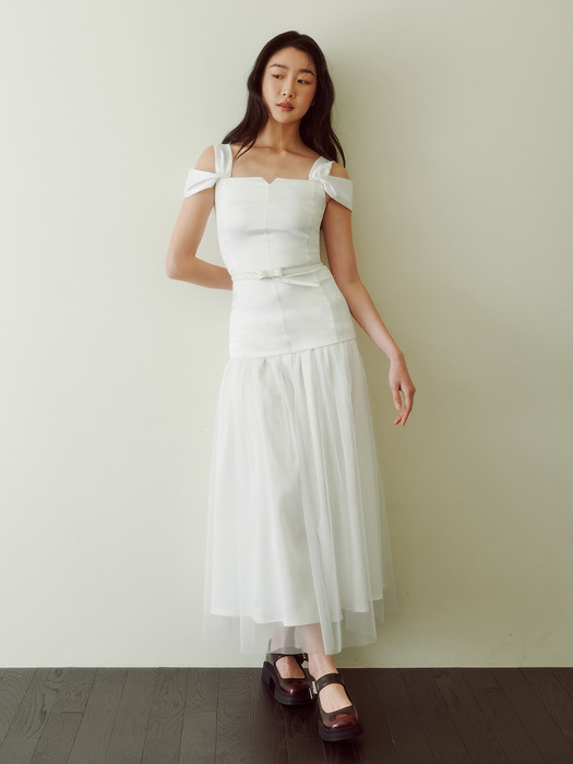 Bridal Tiffany Belted Dress_white