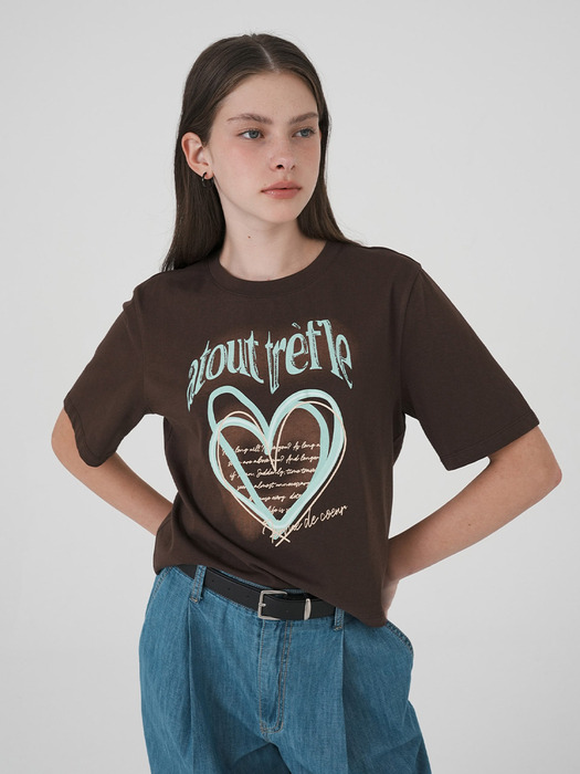 Heart Printed Cropped T-Shirt NEW4ME435