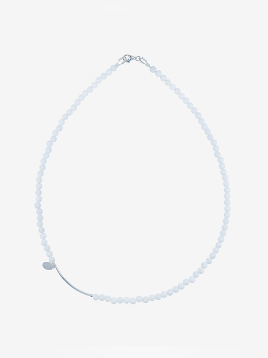 [silver925] white agate 4mm necklace