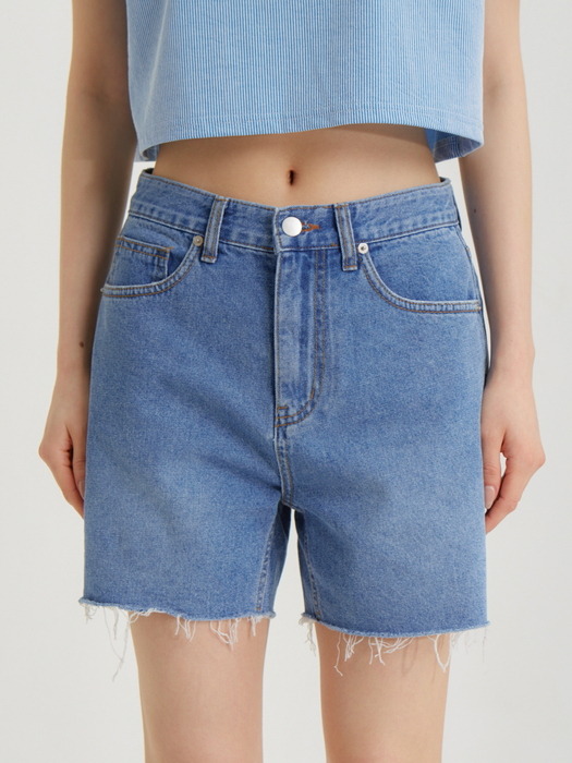 베이직 데님 쇼츠 블루_Beisic Denim Shorts Blue