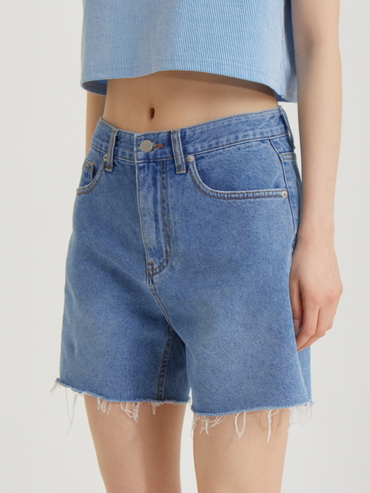 베이직 데님 쇼츠 블루_Beisic Denim Shorts Blue