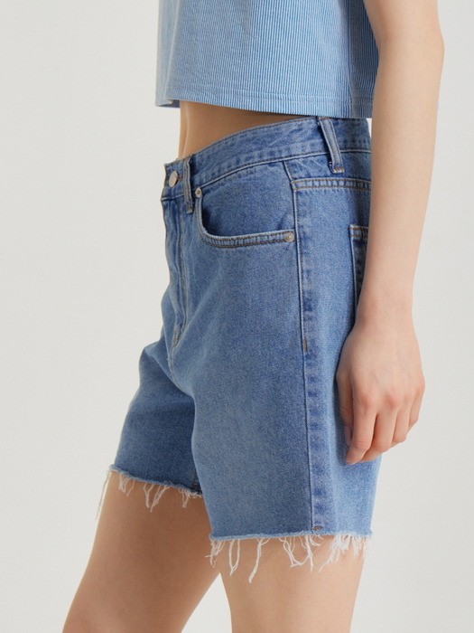 베이직 데님 쇼츠 블루_Beisic Denim Shorts Blue