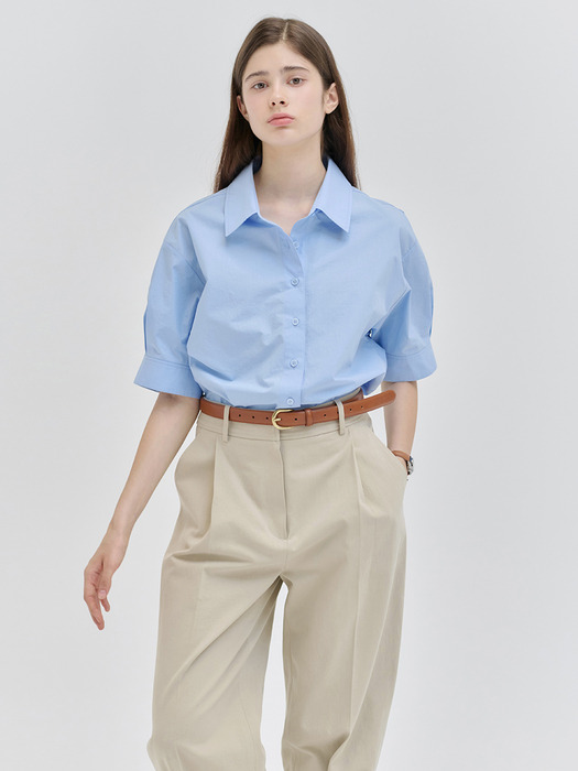 Half sleeve basic shirt Blue [N6PMBL01]