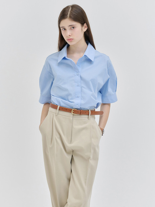 Half sleeve basic shirt Blue [N6PMBL01]