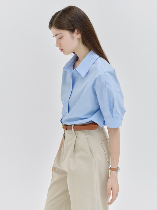 Half sleeve basic shirt Blue [N6PMBL01]