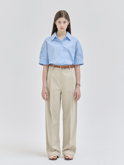Half sleeve basic shirt Blue [N6PMBL01]