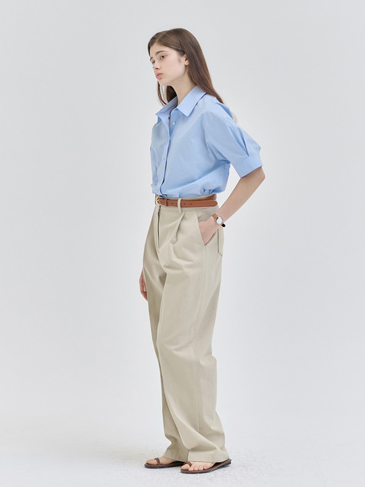 Half sleeve basic shirt Blue [N6PMBL01]