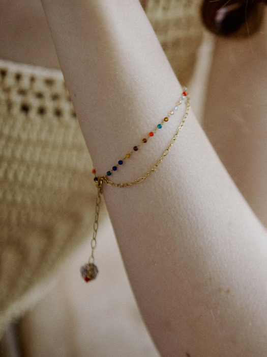 [2way] Colorful double chain surgical bracelet/anklet