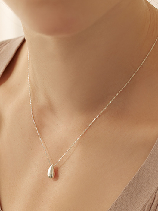 [연말 스페셜 6mm+10mm 진주귀걸이 증정][925 silver] Teardrop necklace