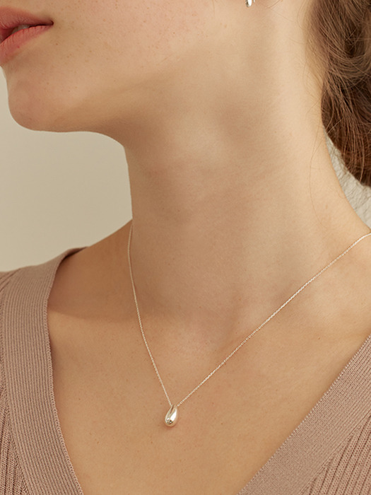 [연말 스페셜 6mm+10mm 진주귀걸이 증정][925 silver] Teardrop necklace