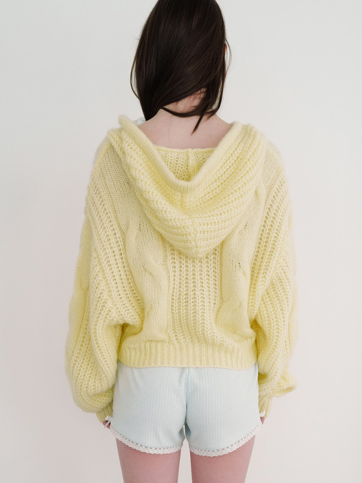 MOHAIR HOOD TWISTED KNIT_TT2W304YE