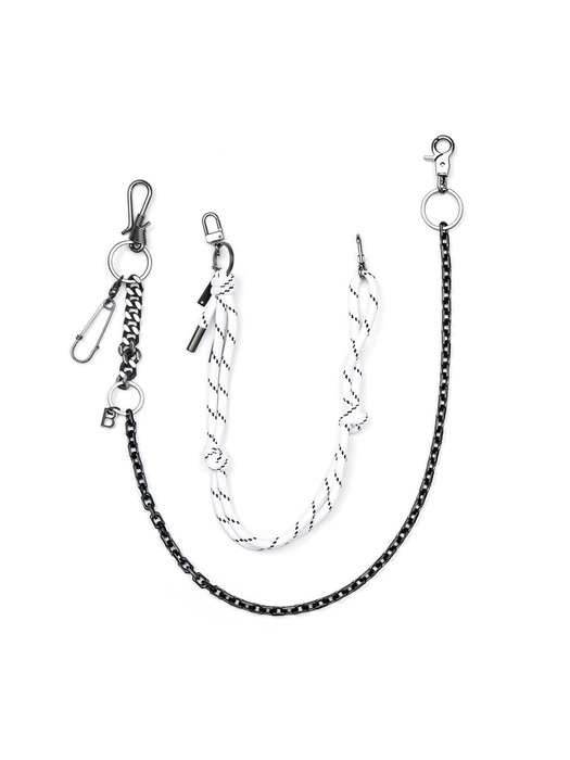 BBD 2-Line Detachable Rope Pants Chain (Black&White)